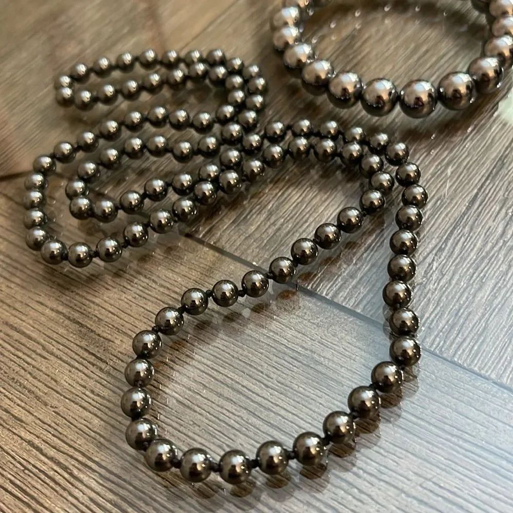 Hematite Elegant Black Beaded Necklace and Bracelet Set